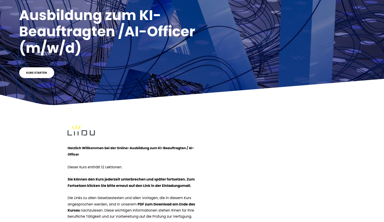 Ausbildung zum AI-Officer / KI-Beauftragten / KI Manager (DEKRA zertifiziert). Online E-Learning-Kurs